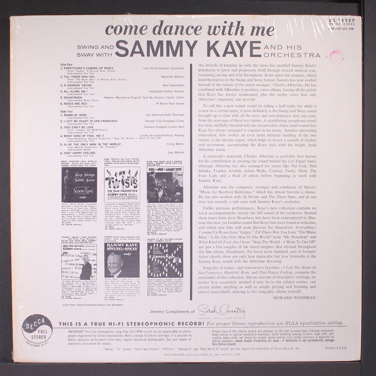 come dance with me by SAMMY KAYE