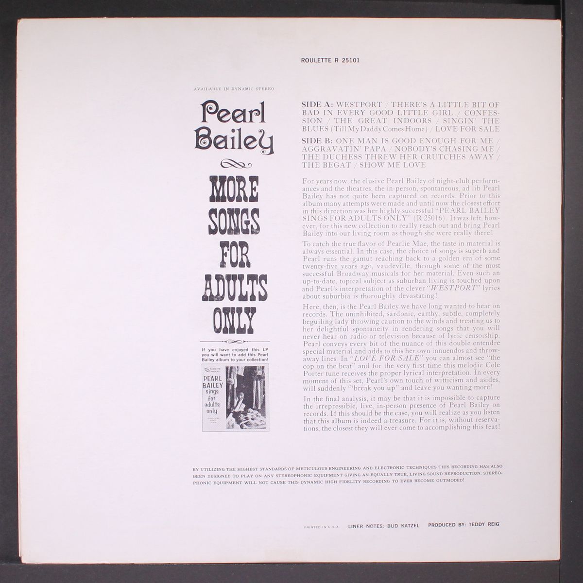 more songs for adults only by PEARL BAILEY