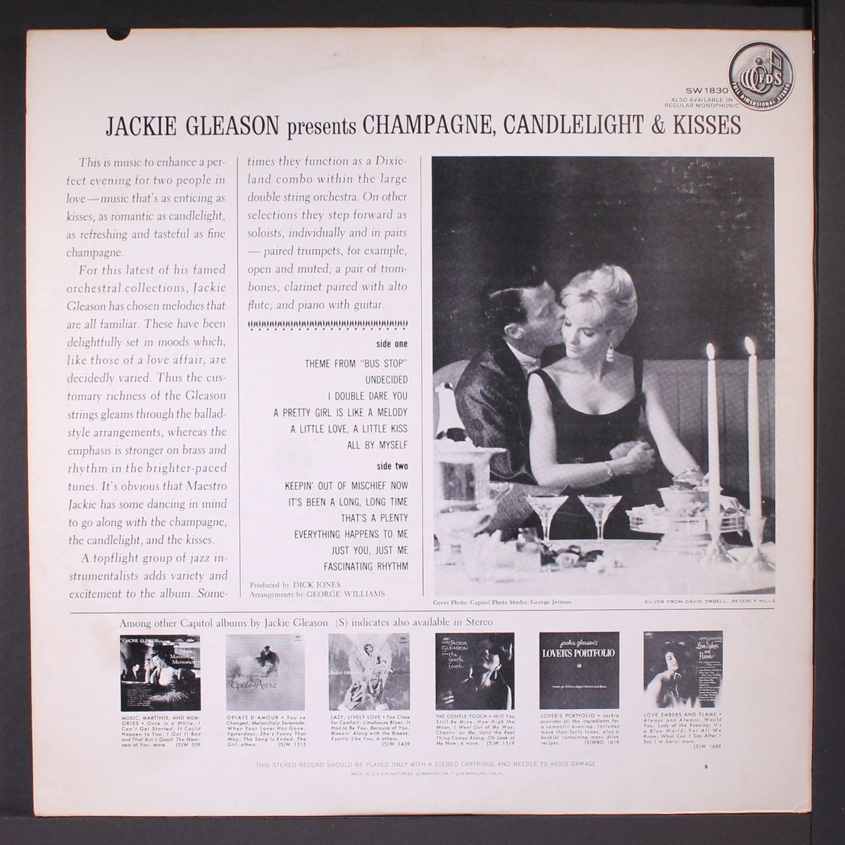 champagne, candlelight and kisses by JACKIE GLEASON