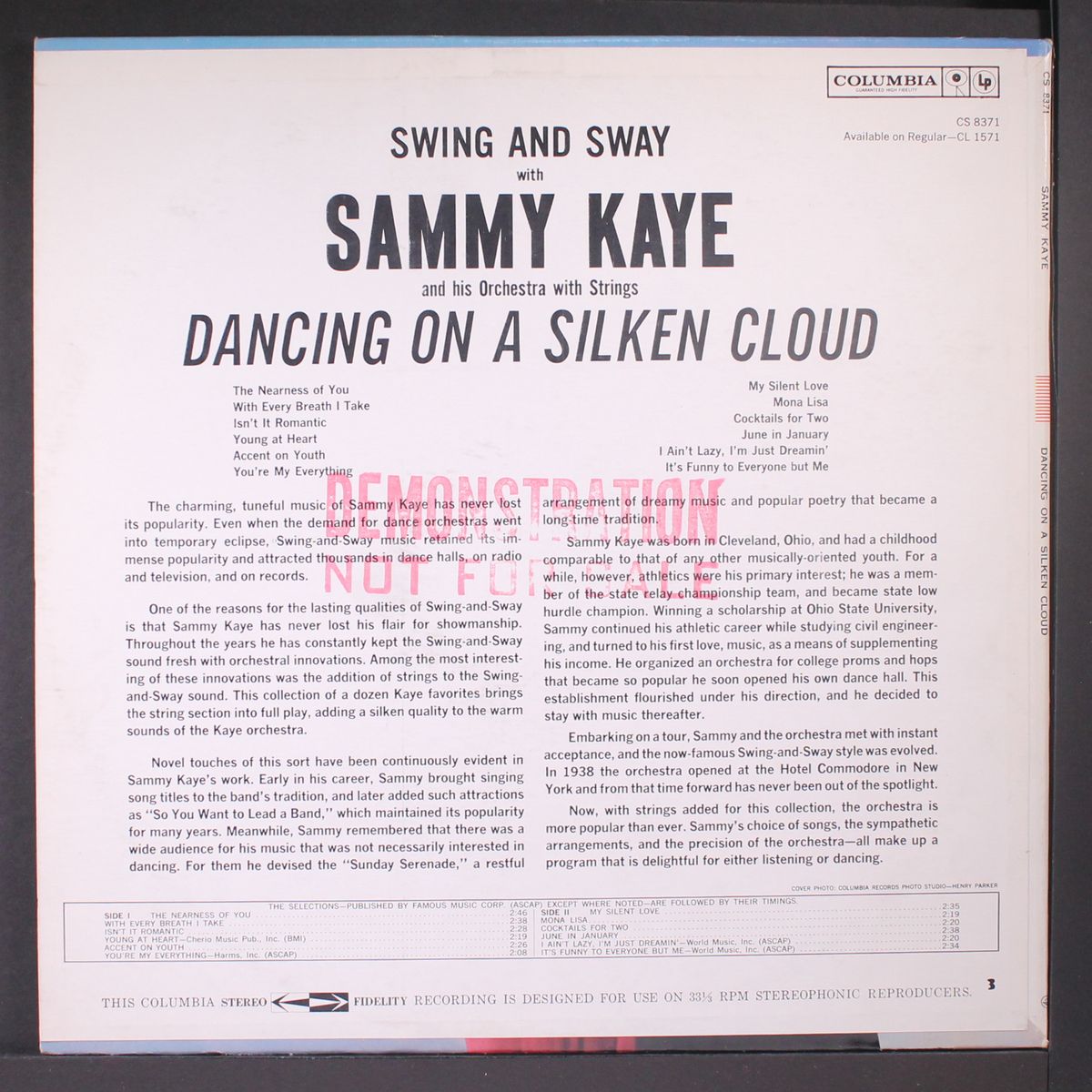 dancing on a silken cloud by SAMMY KAYE