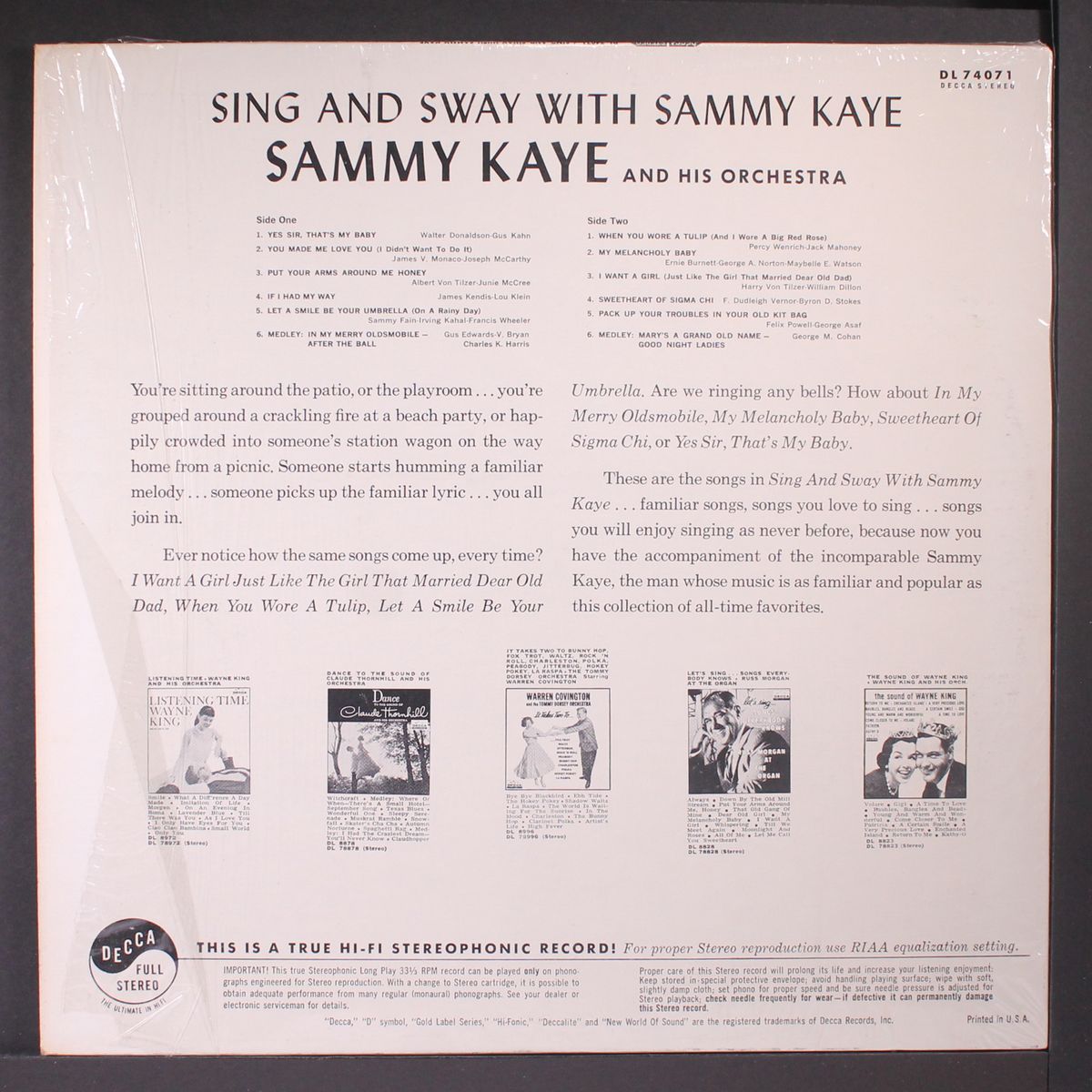 sing and sway with by SAMMY KAYE