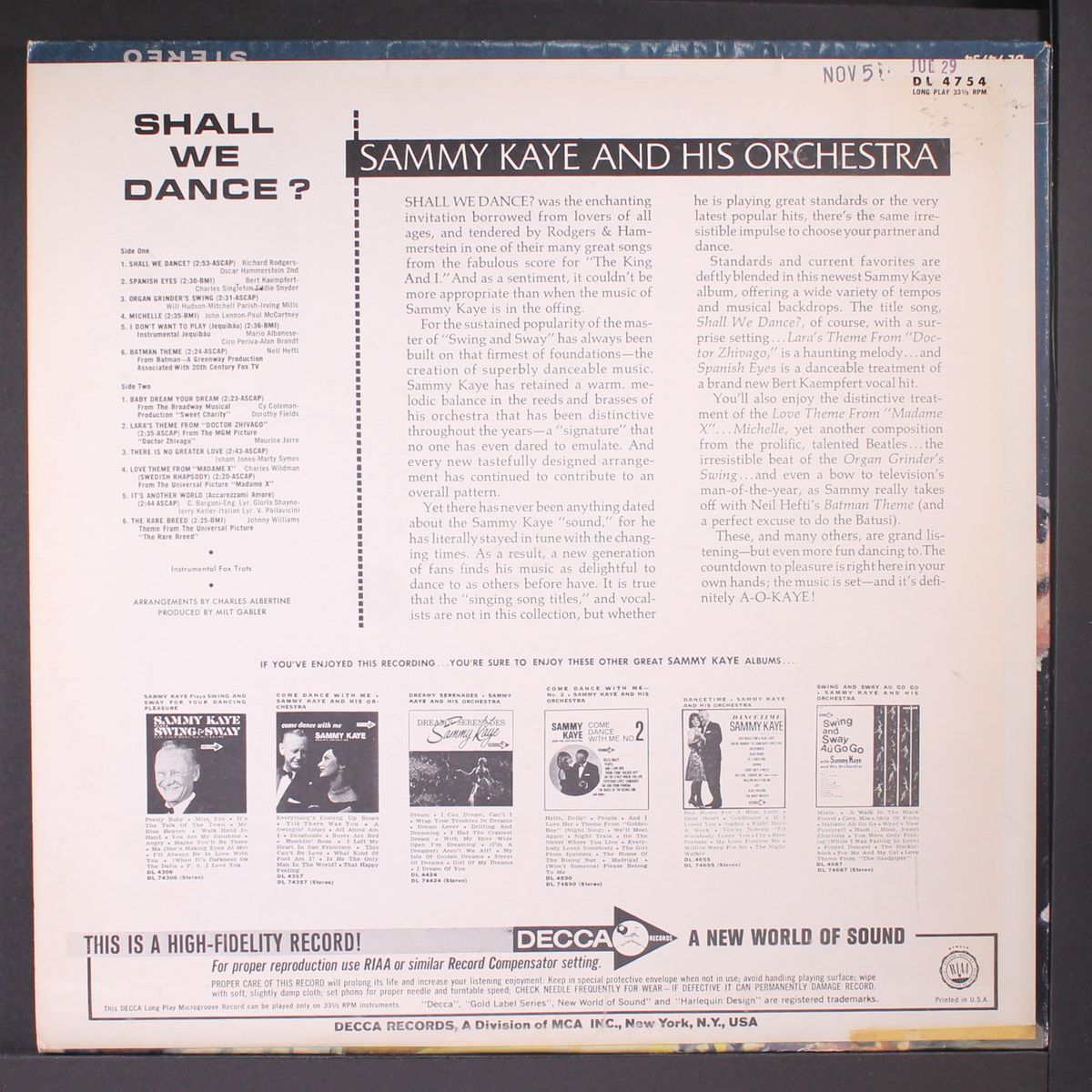 shall we dance? by SAMMY KAYE