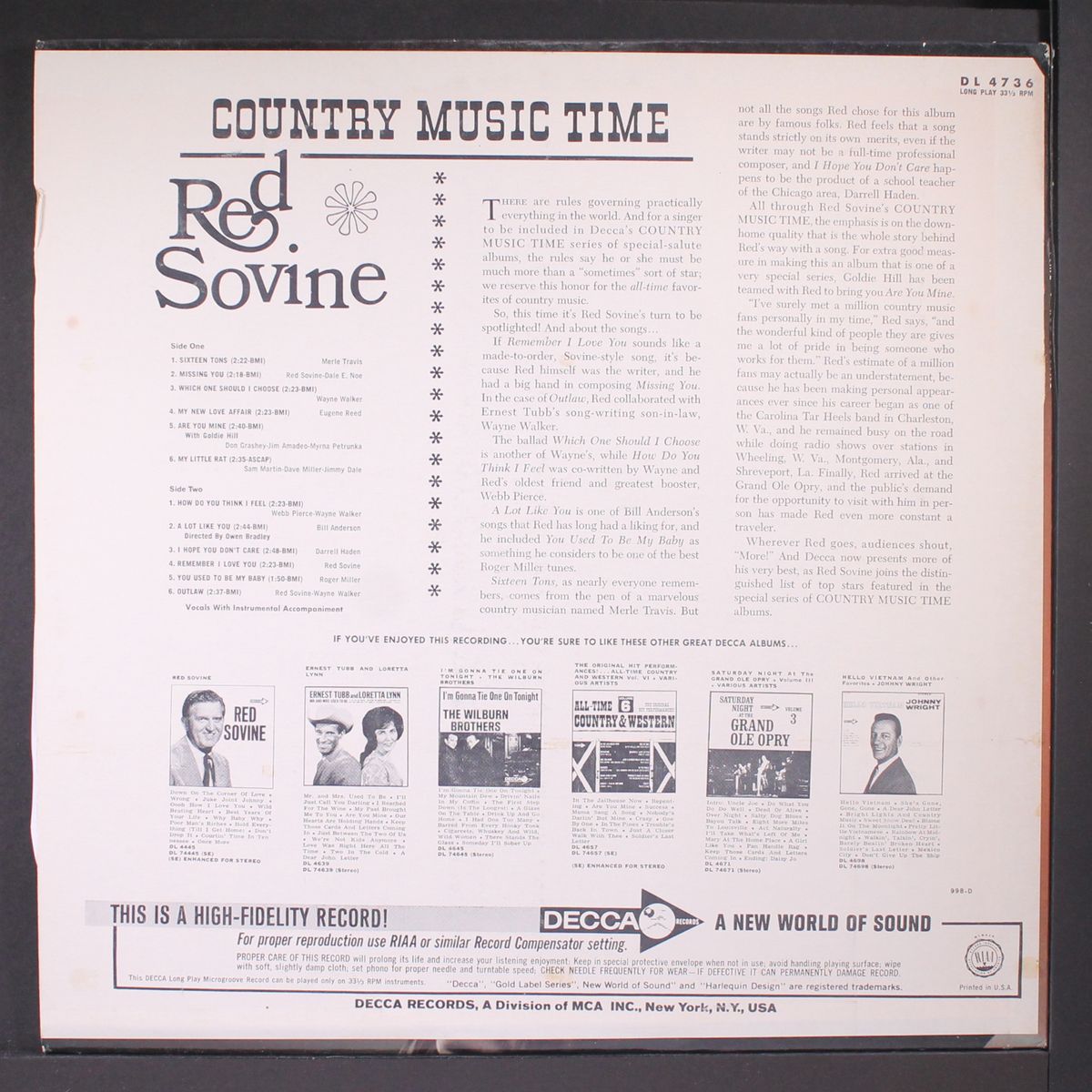 country music time by RED SOVINE