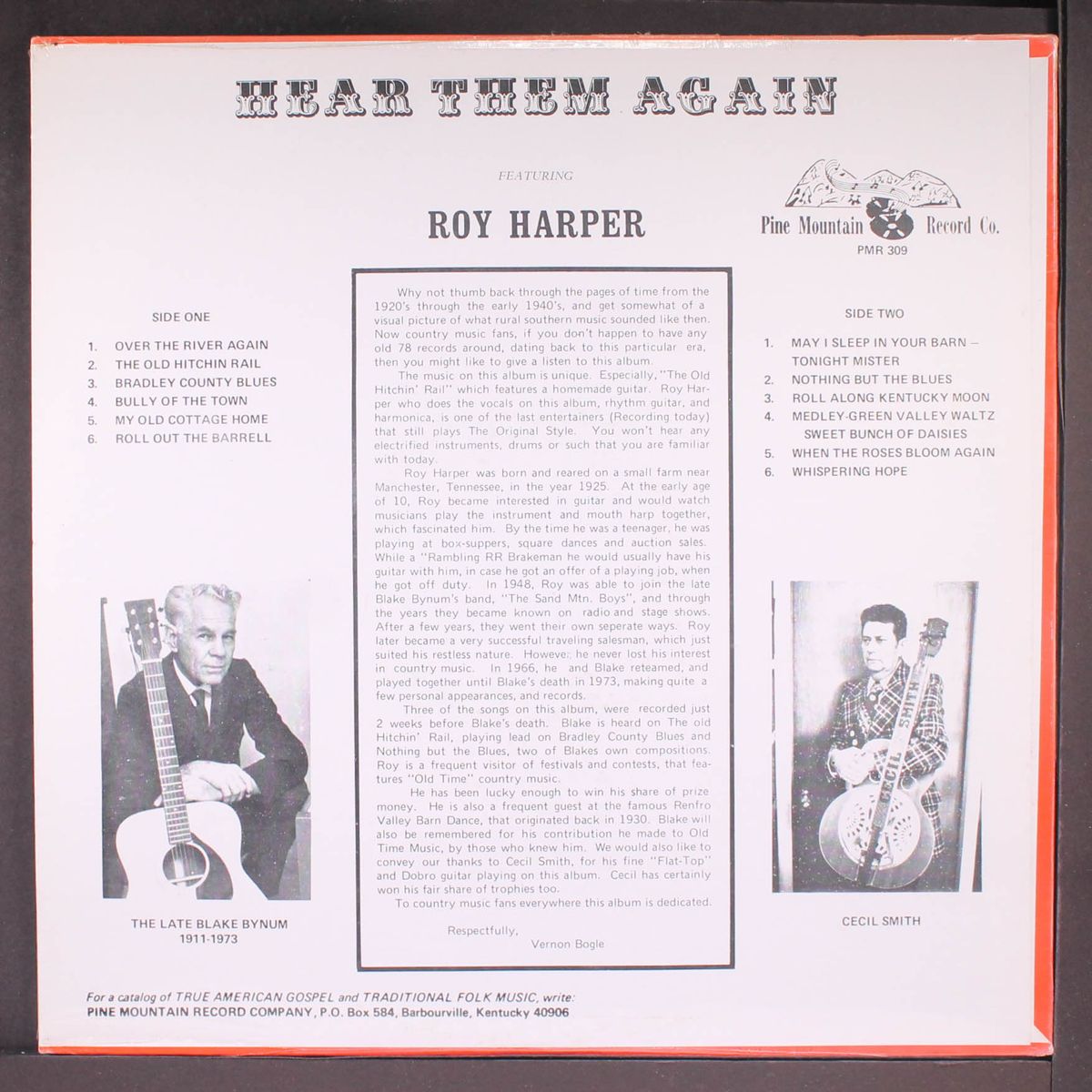 great ole country songs by ROY HARPER, BLAKE BYNUM, & CECIL SMITH