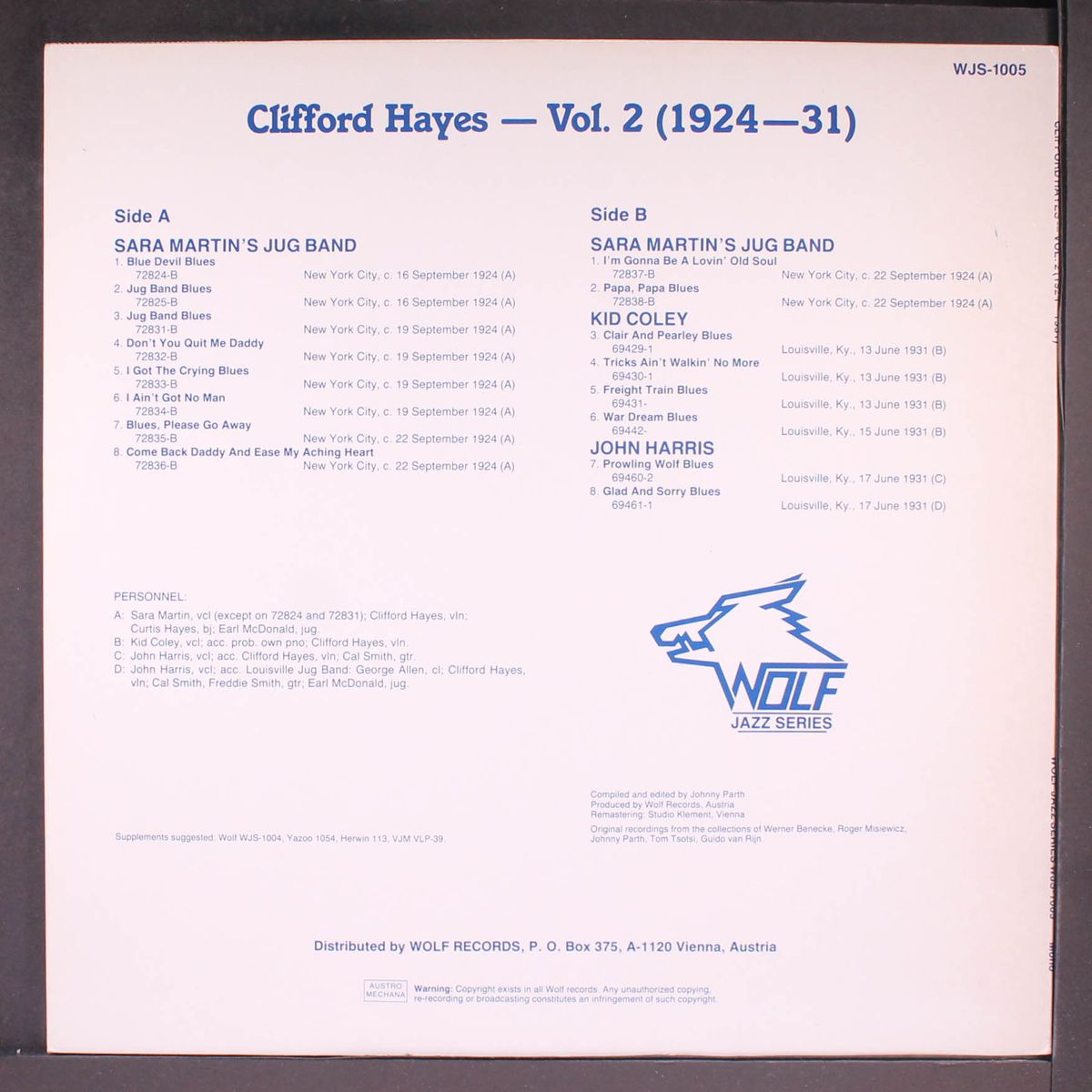 vol. 2, 1924-31 by CLIFFORD HAYES