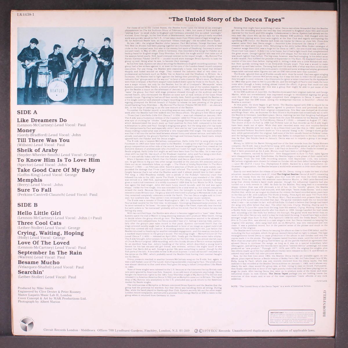 the decca tapes by BEATLES