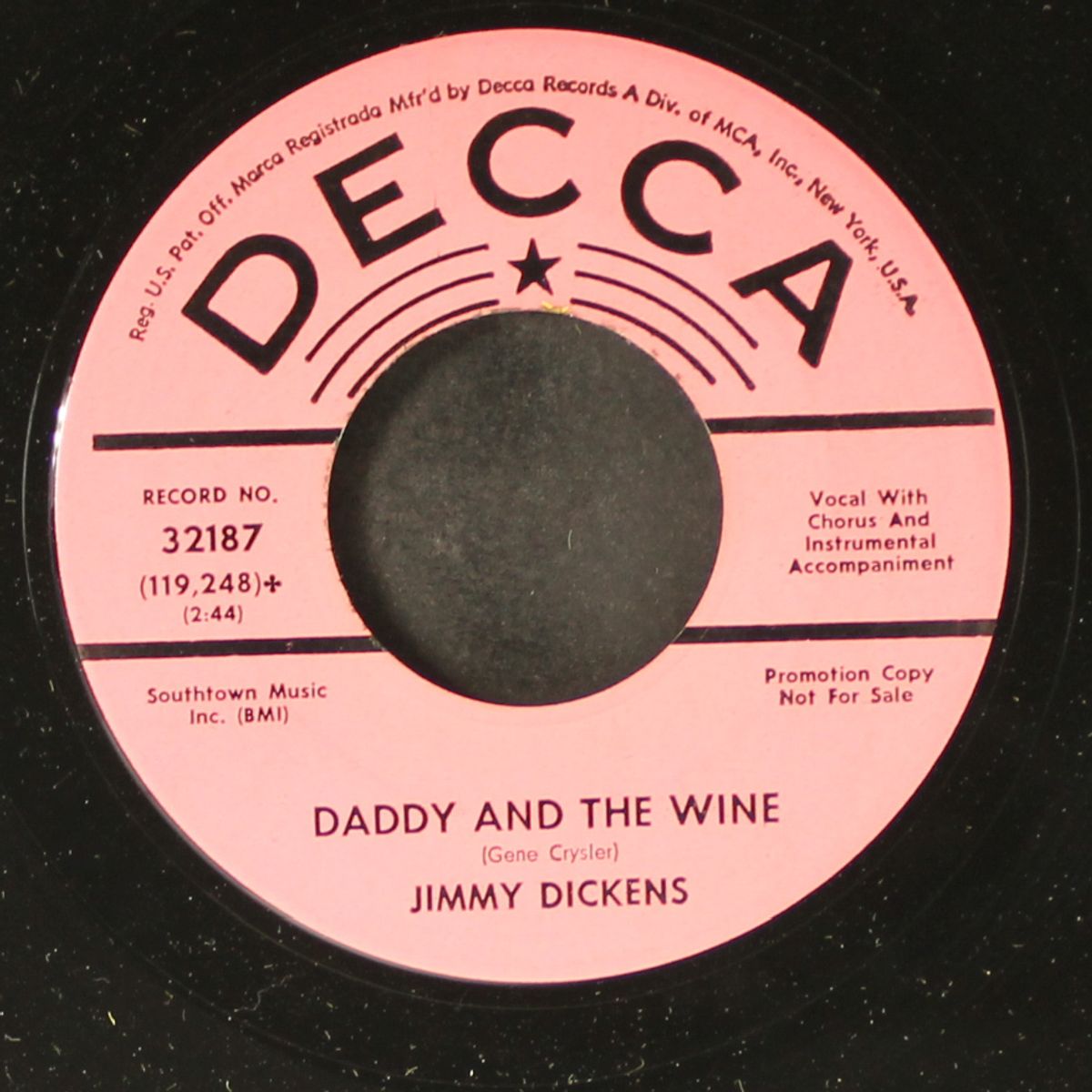 daddy & the wine by JIMMY DICKENS