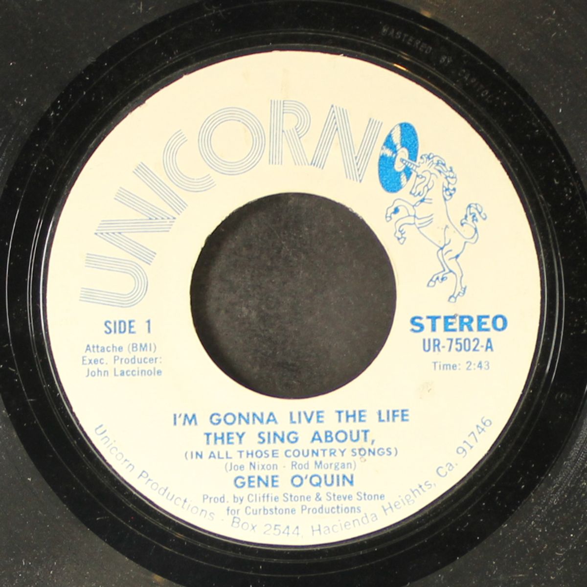 our house is burning down / i'm gonna live the life they sing about by GENE O'QUIN