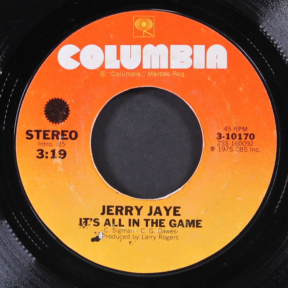 it's all in the game / love me 'til the morning comes by JERRY JAYE