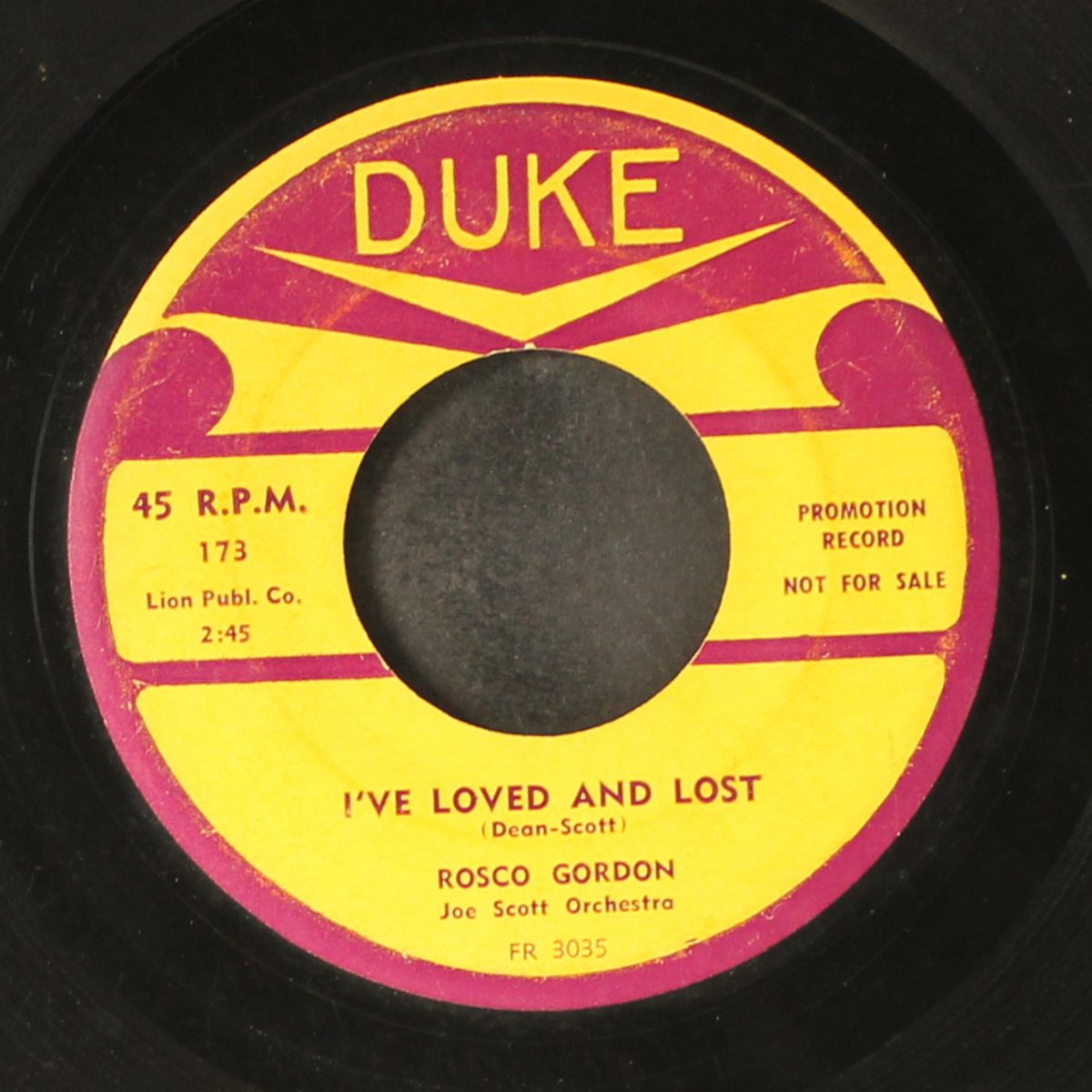 tummer tee / i've loved and lost by ROSCO GORDON