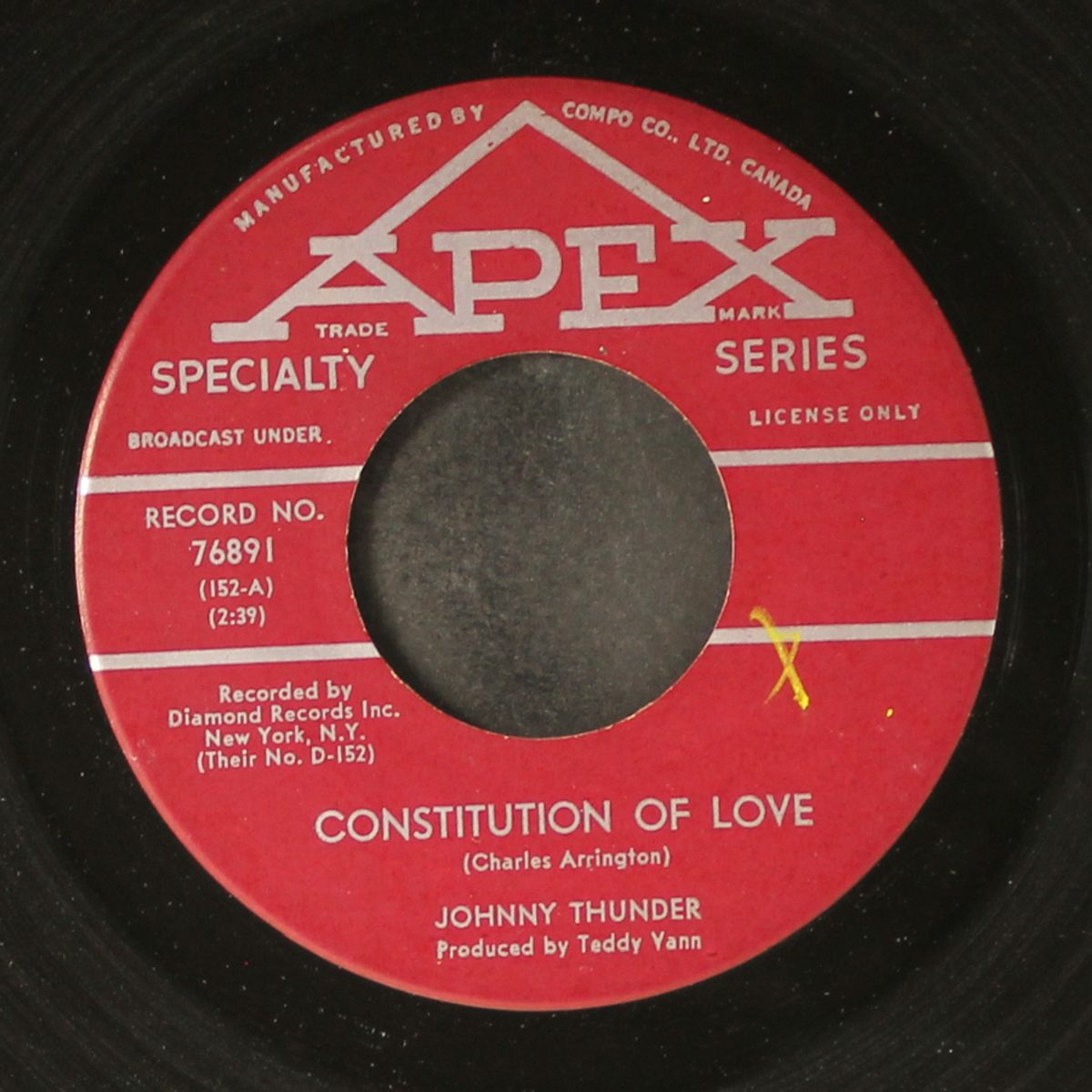good morning sadness / constitution of love by JOHNNY THUNDER