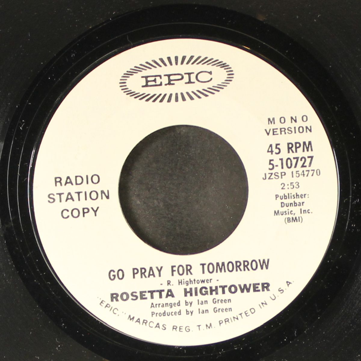go pray for tomorrow / mono by ROSETTA HIGHTOWER