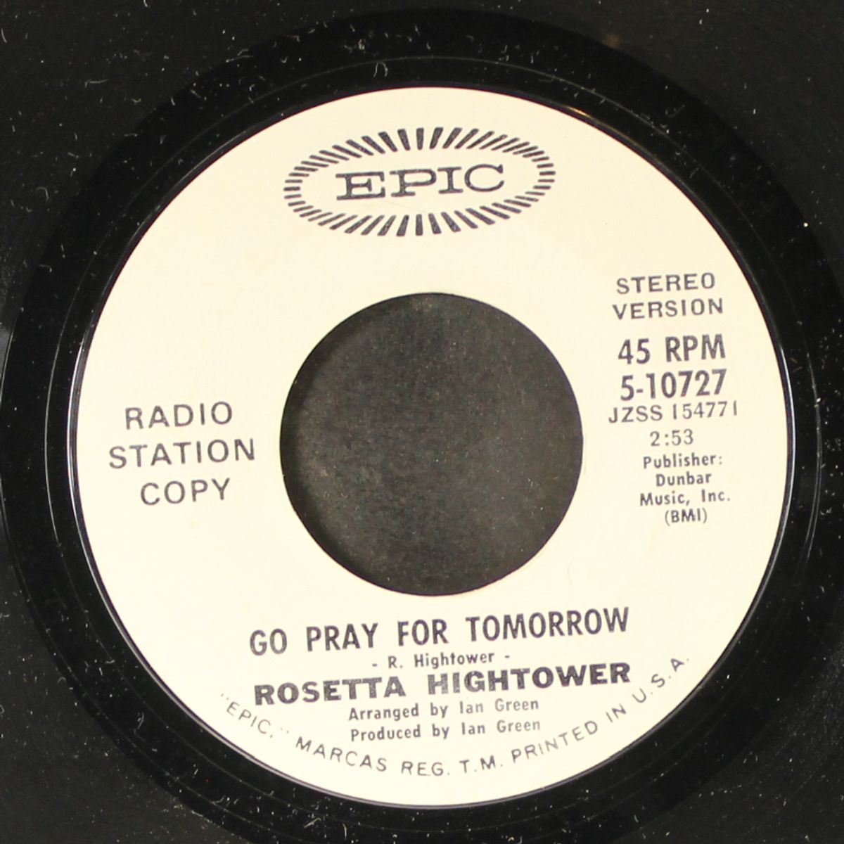 go pray for tomorrow / mono by ROSETTA HIGHTOWER
