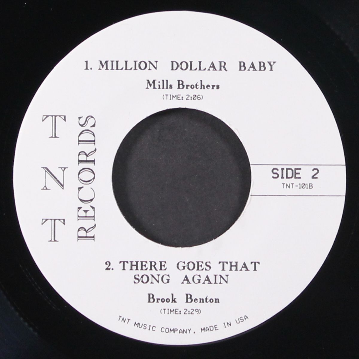 no-no / i'll see it through / million dollar baby / there's that song by JIMMY MCCRACKLIN, MILLS BROTHERS, BROOK BENTON