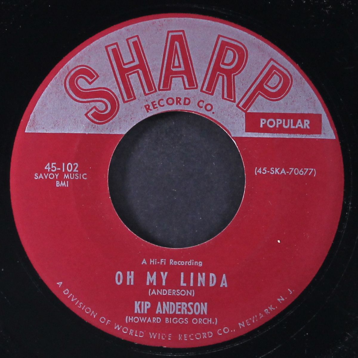 oh my linda / till your love is mine by KIP ANDERSON