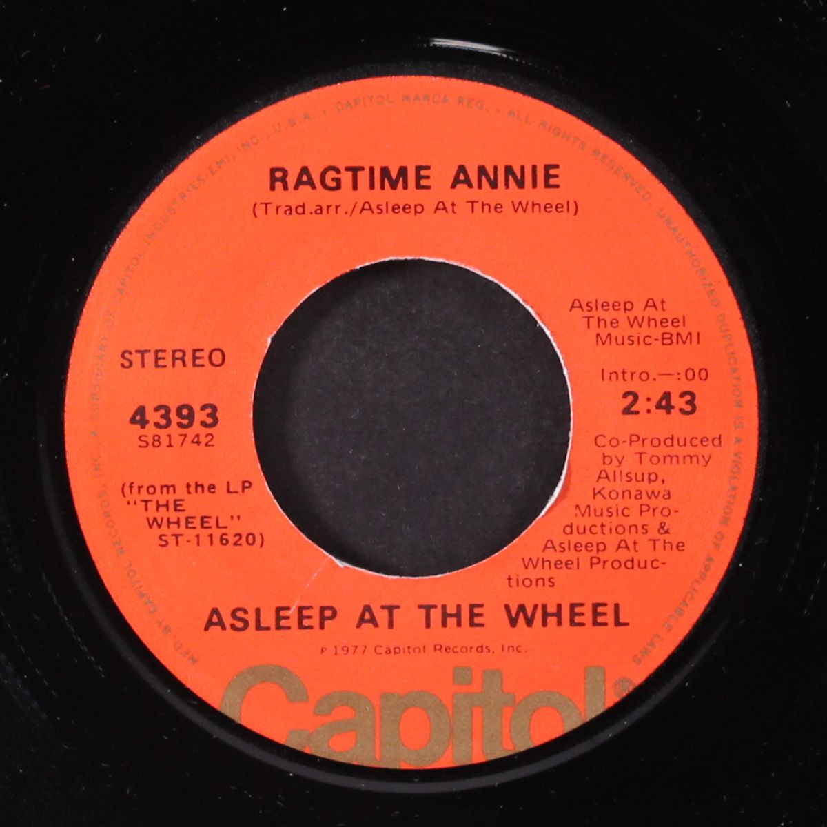 the trouble with lovin' today / ragtime annie by ASLEEP AT THE WHEEL