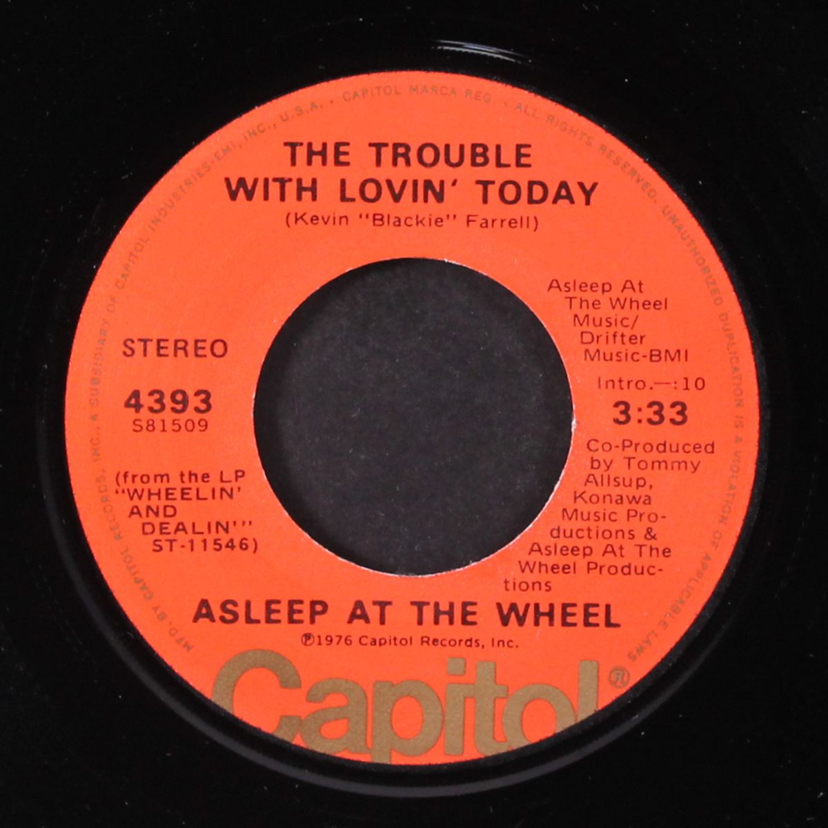 the trouble with lovin' today / ragtime annie by ASLEEP AT THE WHEEL