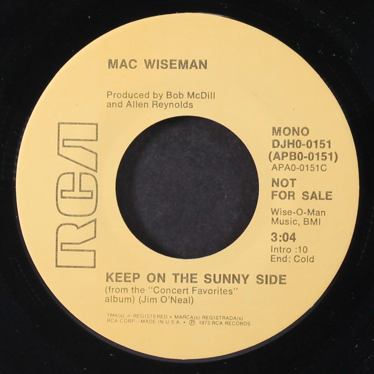 keep on the sunny side / mono by MAC WISEMAN