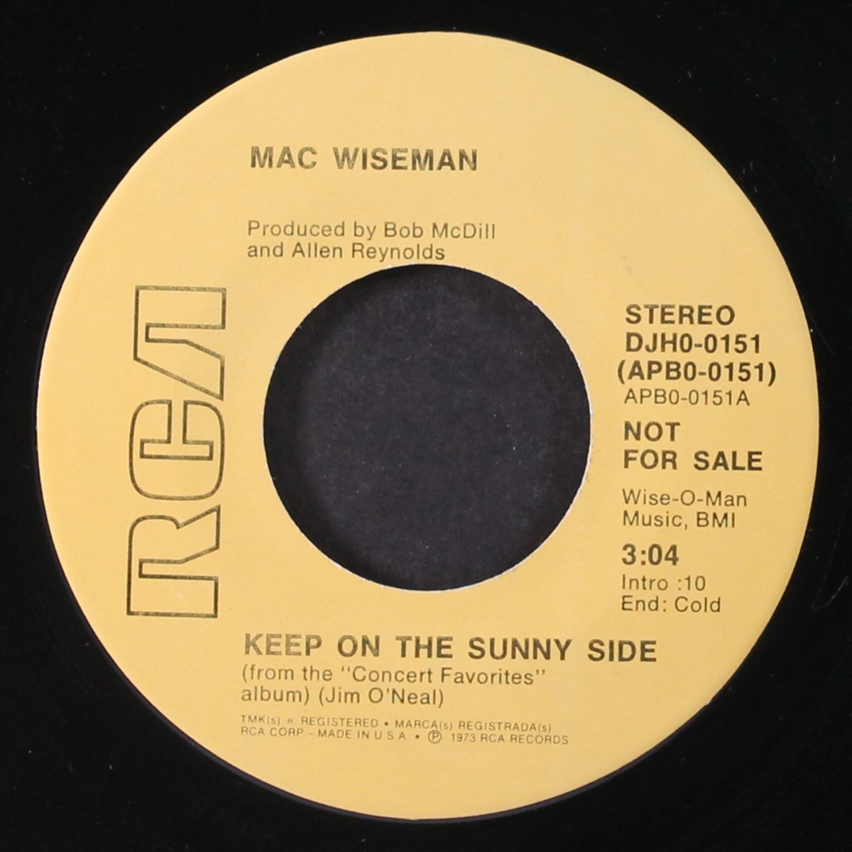 keep on the sunny side / mono by MAC WISEMAN