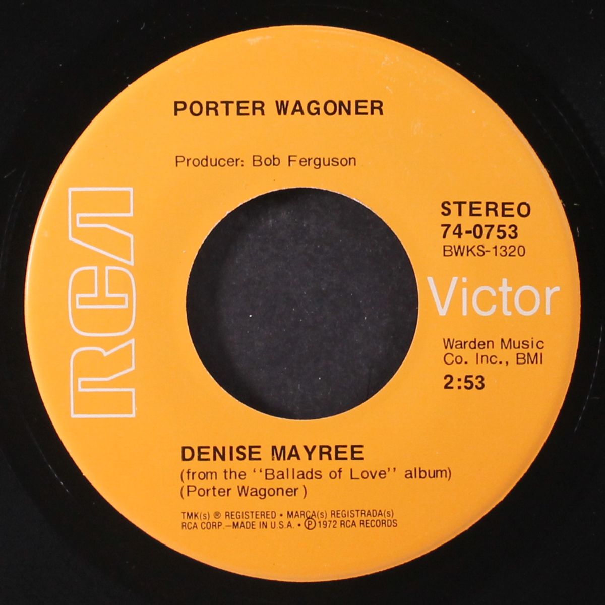denise mayree / a world without music by PORTER WAGONER
