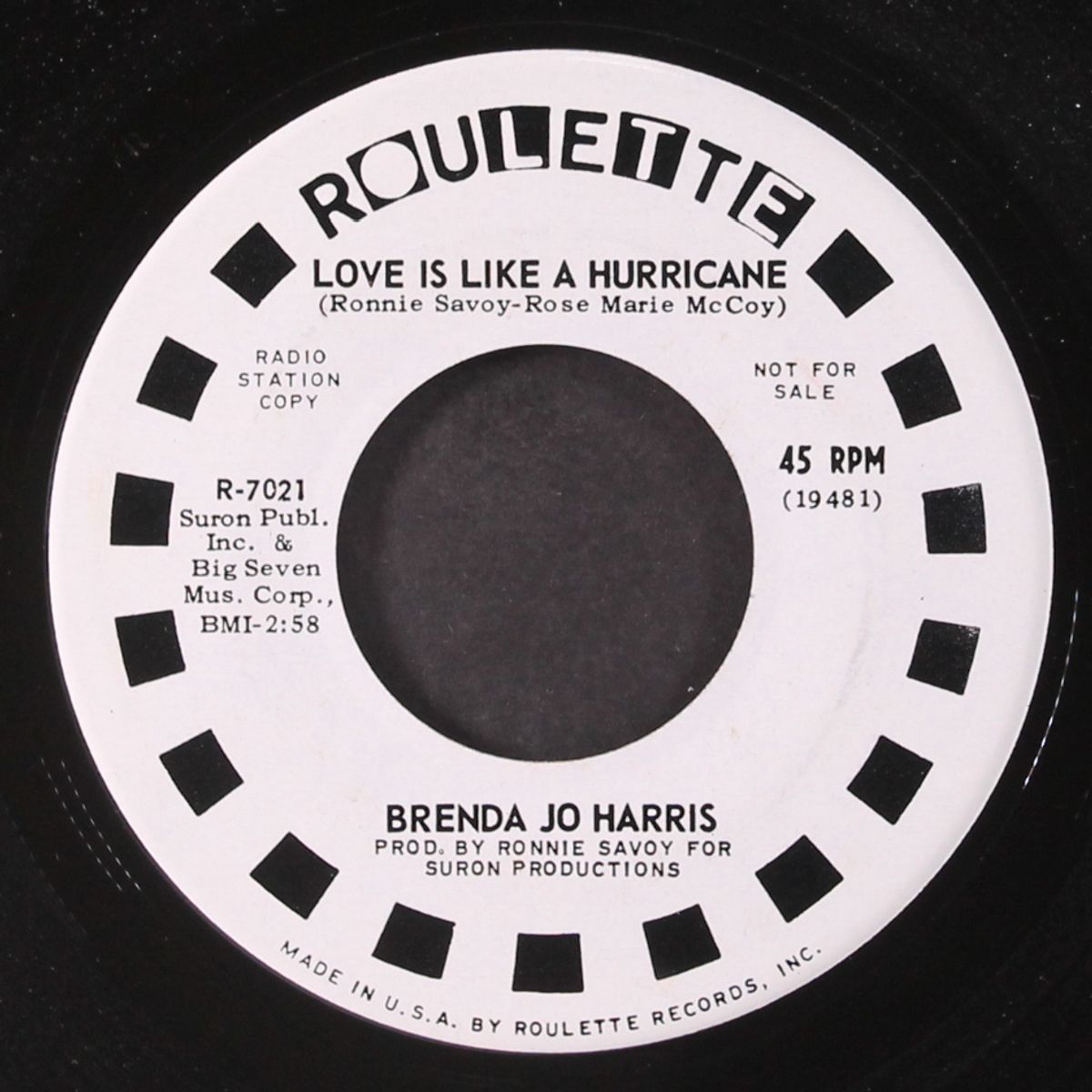 love is like a hurricane / sstanding on the outside by BRENDA JO HARRIS