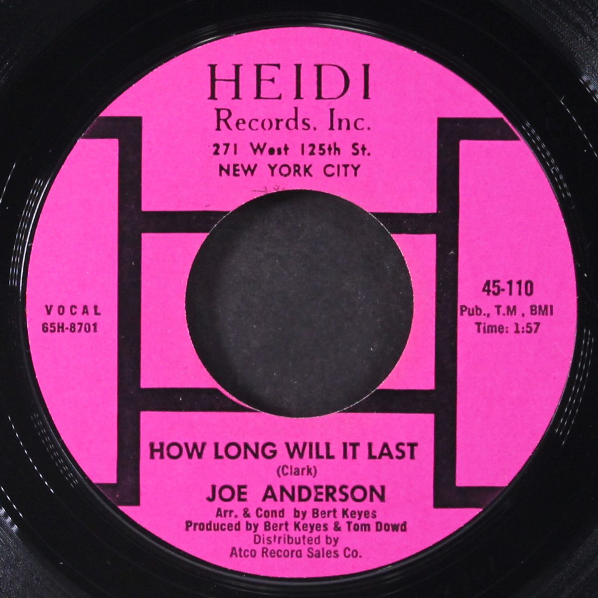 how long will it last / so glad by JOE ANDERSON