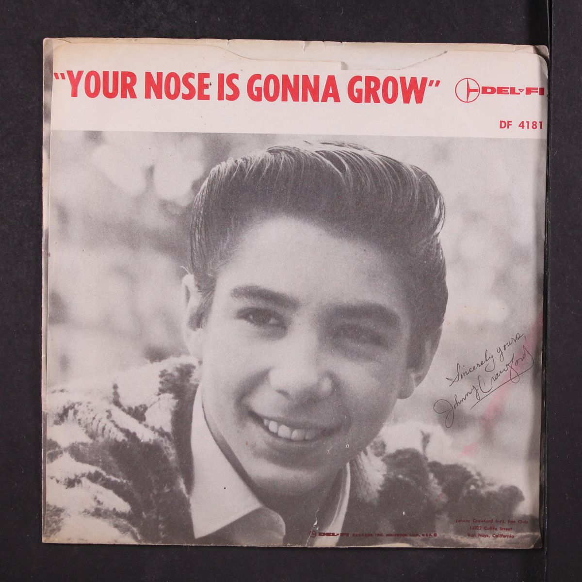 your nose is gonna grow / mr blue by JOHNNY CRAWFORD