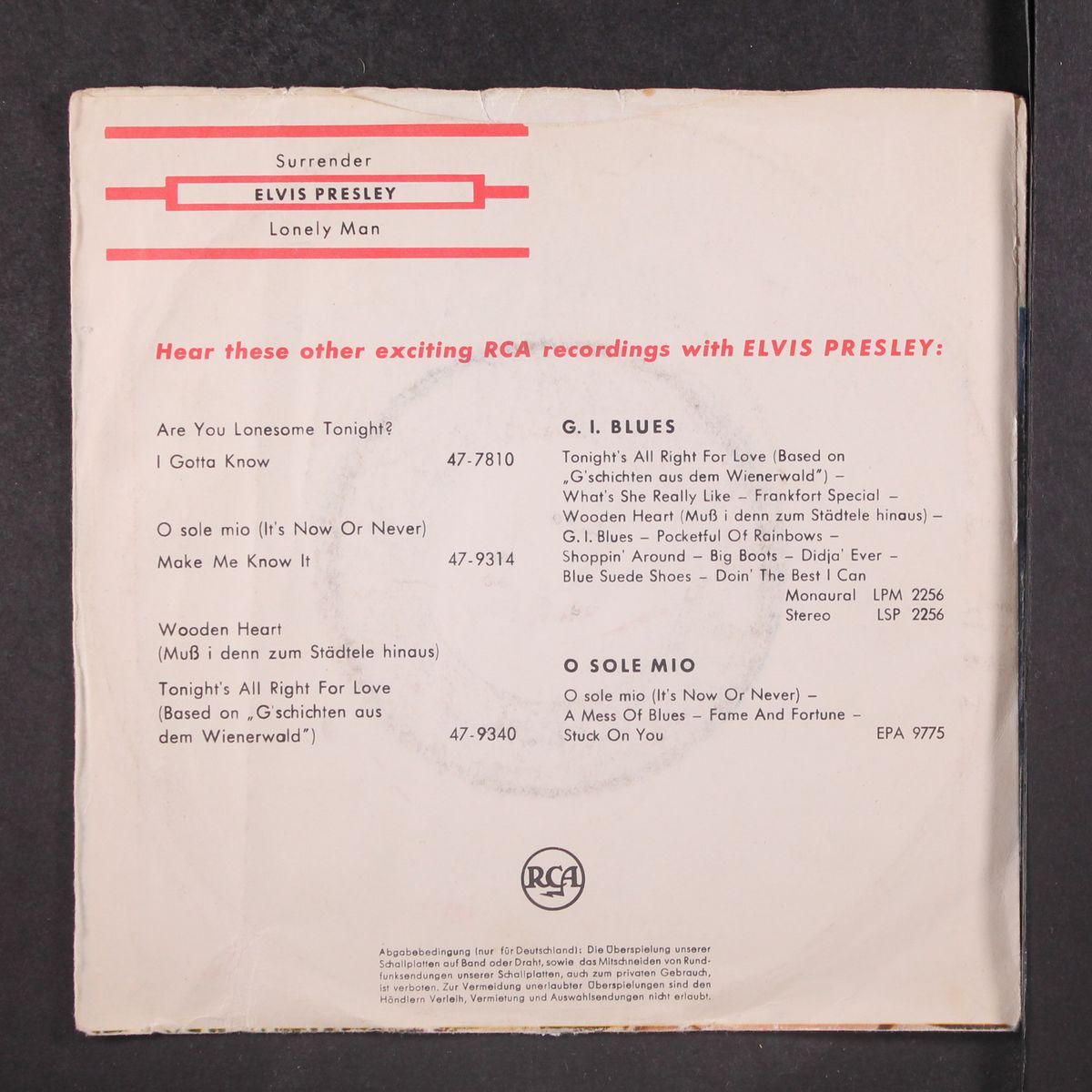 surrender by ELVIS PRESLEY