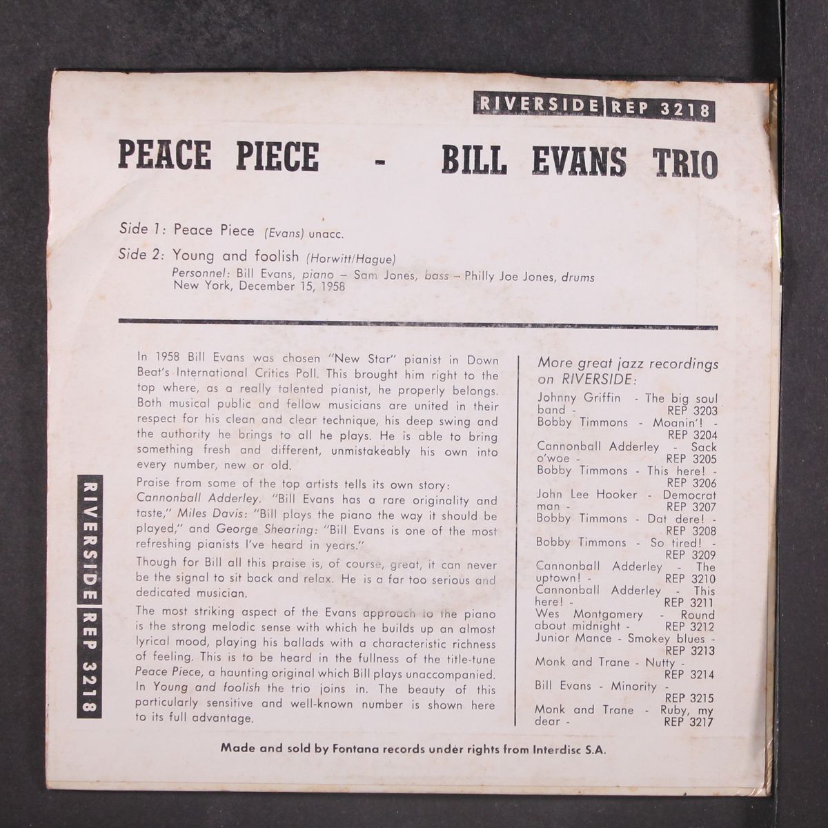 peace piece by BILL EVANS TRIO
