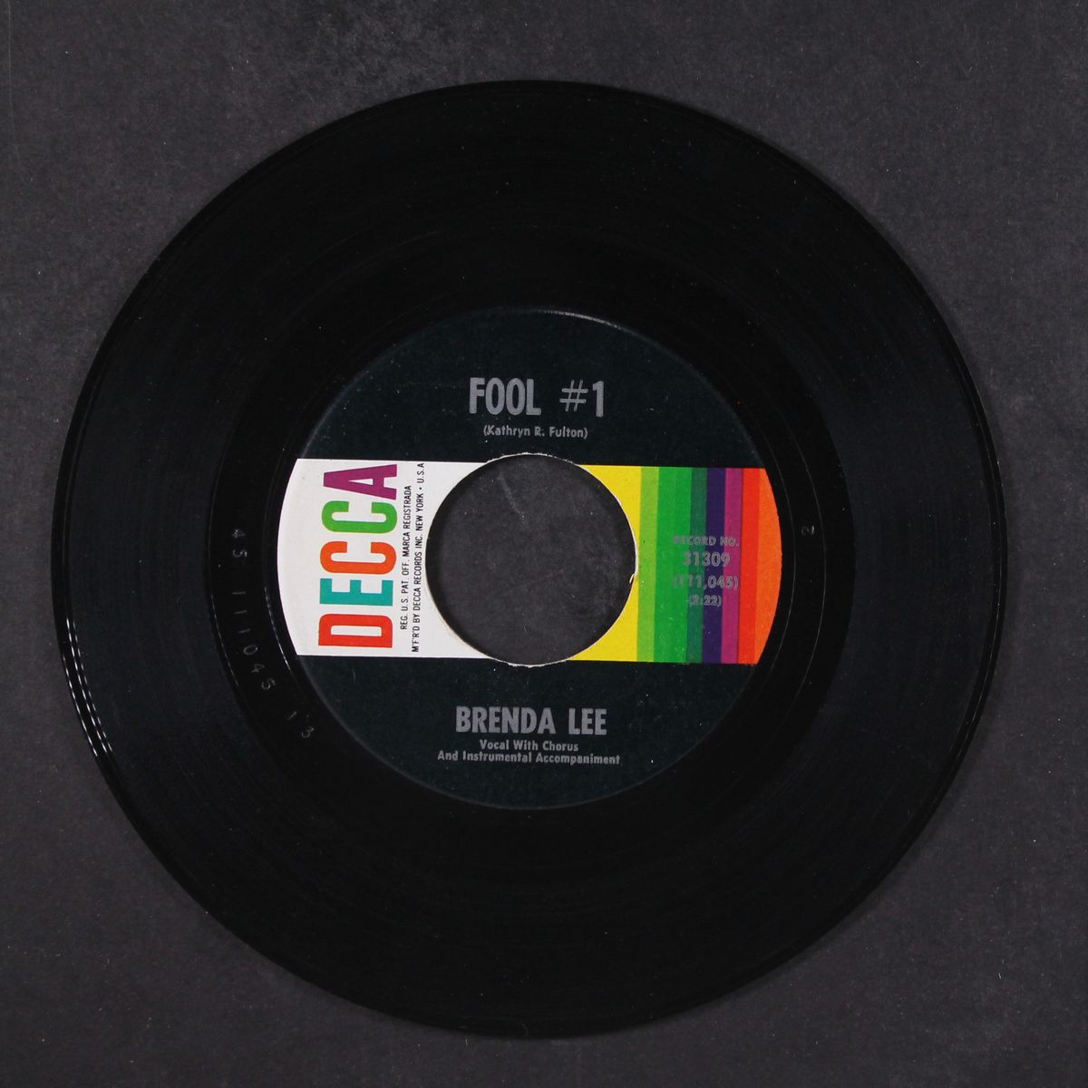 fool #1 / anybody but me by BRENDA LEE