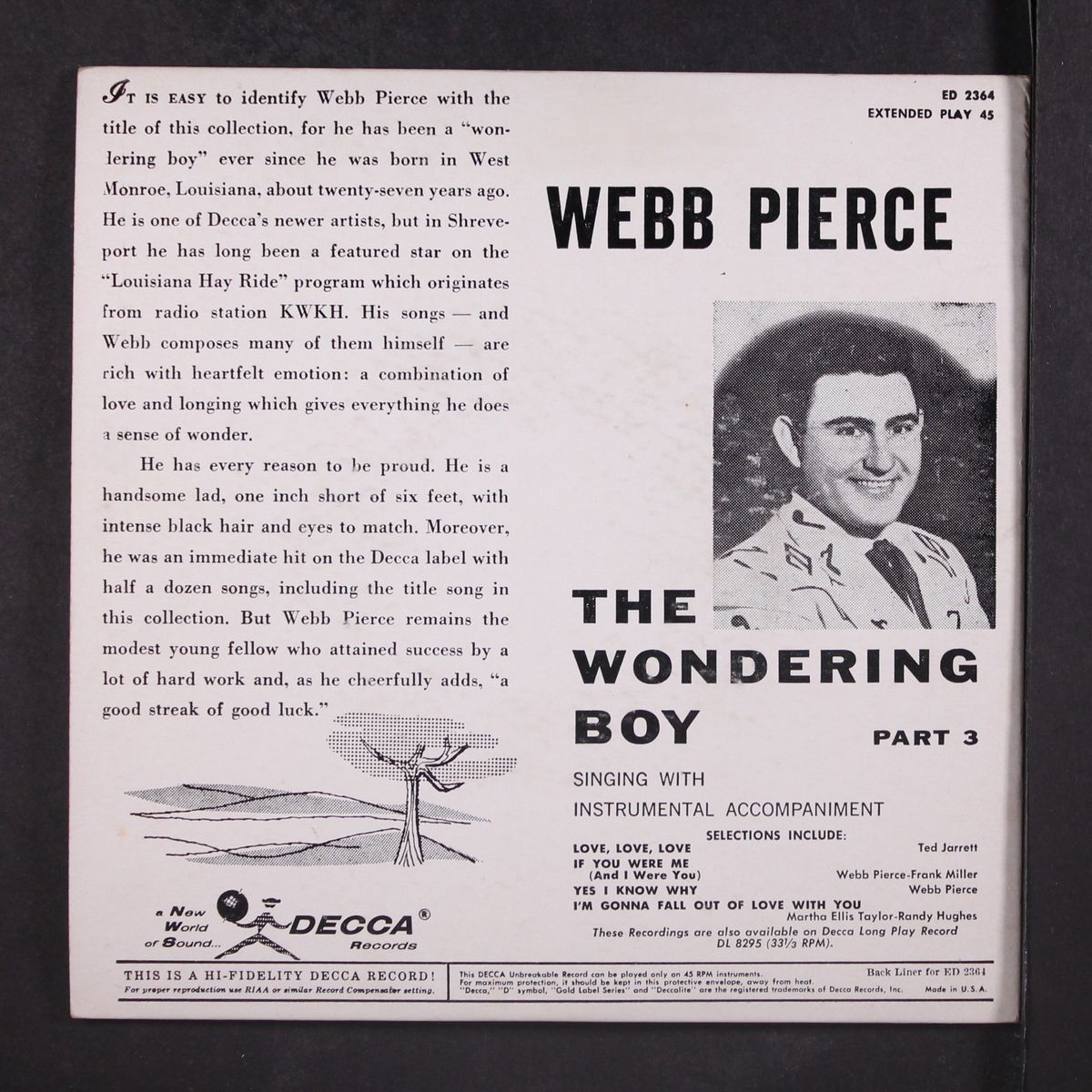 the wondering boy, part 3 by WEBB PIERCE
