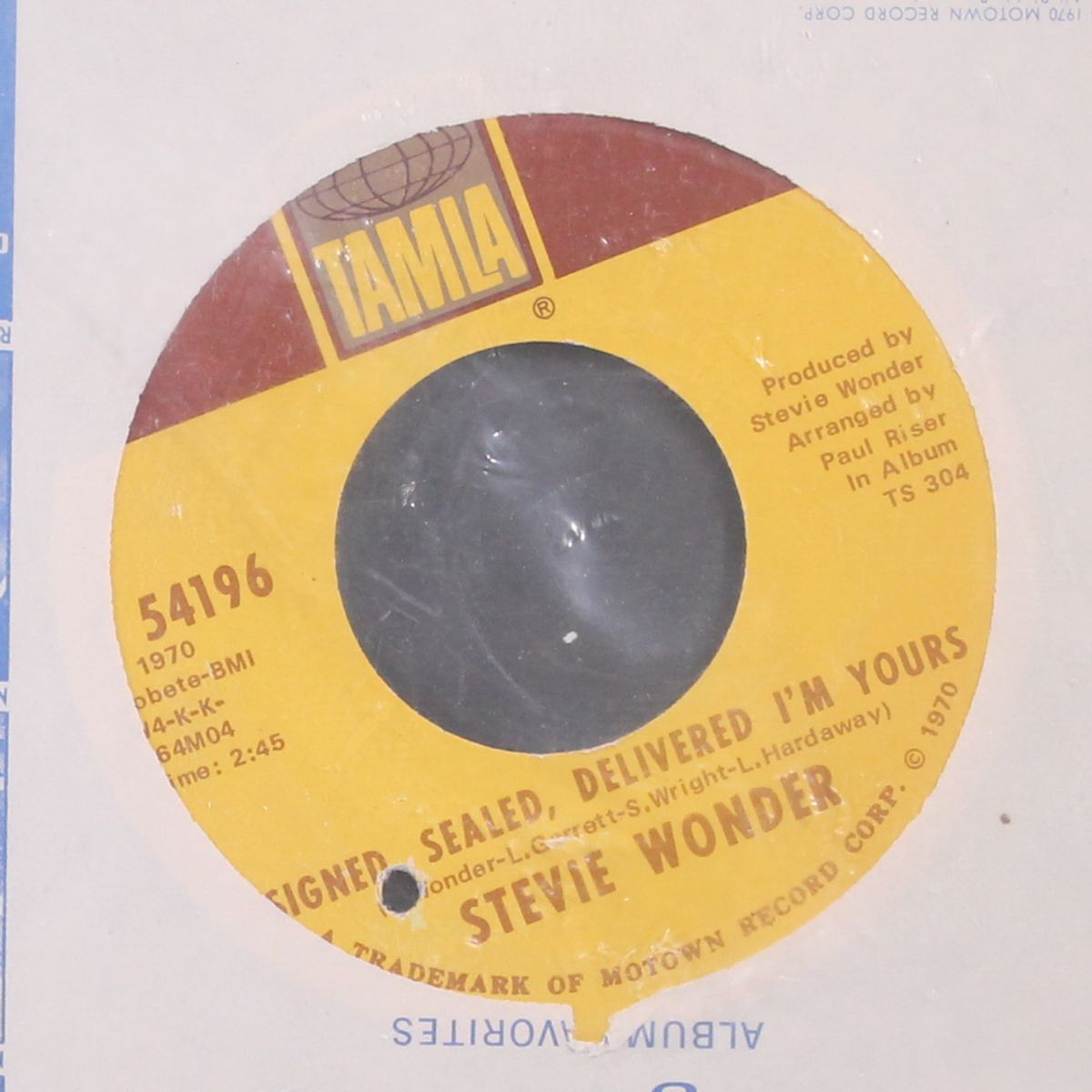 signed, sealed, delivered i'm yours / i'm more than happy by STEVIE WONDER
