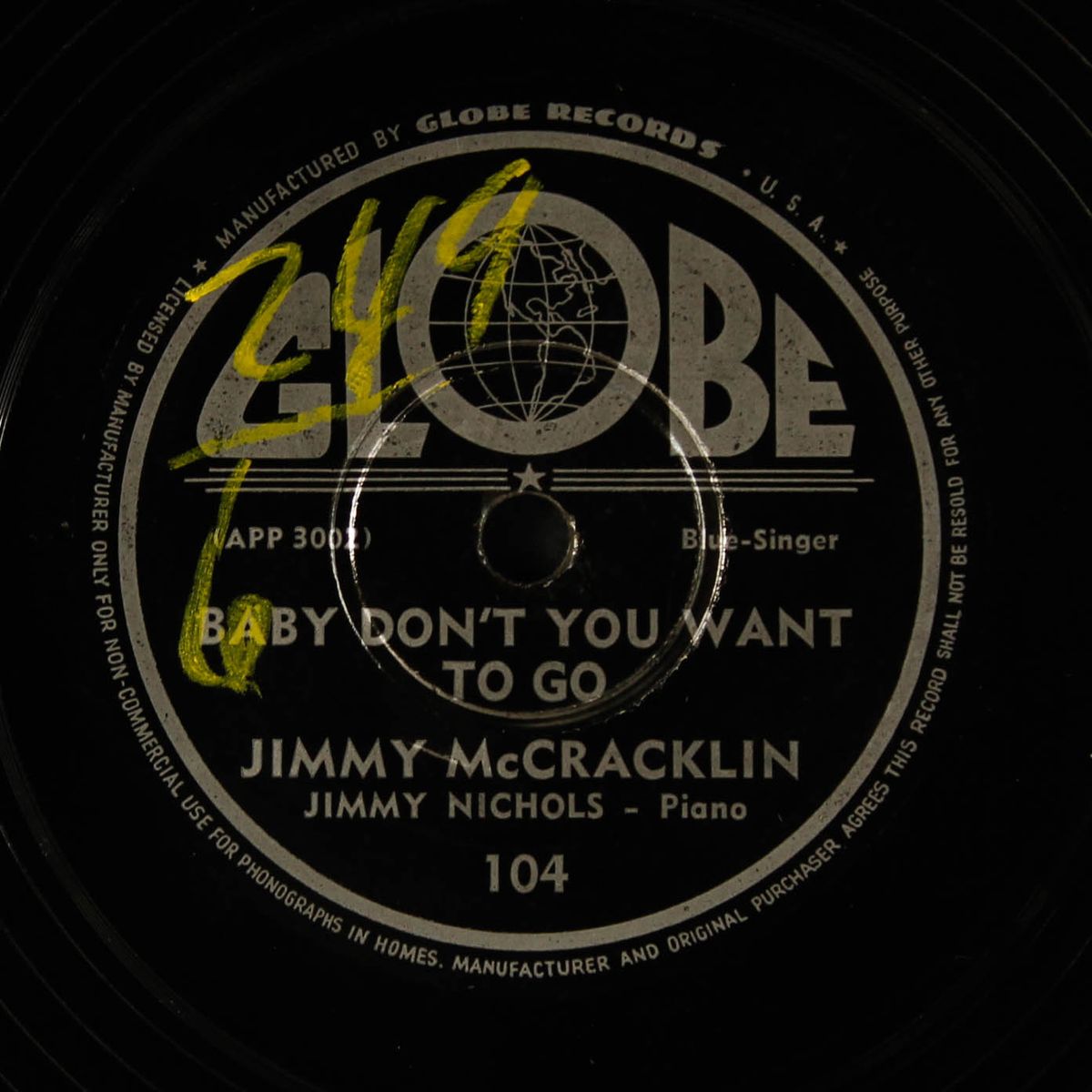 highway 101 / baby don't you want to go by JIMMY MCCRACKLIN