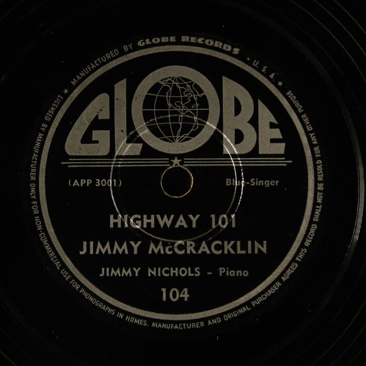 highway 101 / baby don't you want to go by JIMMY MCCRACKLIN