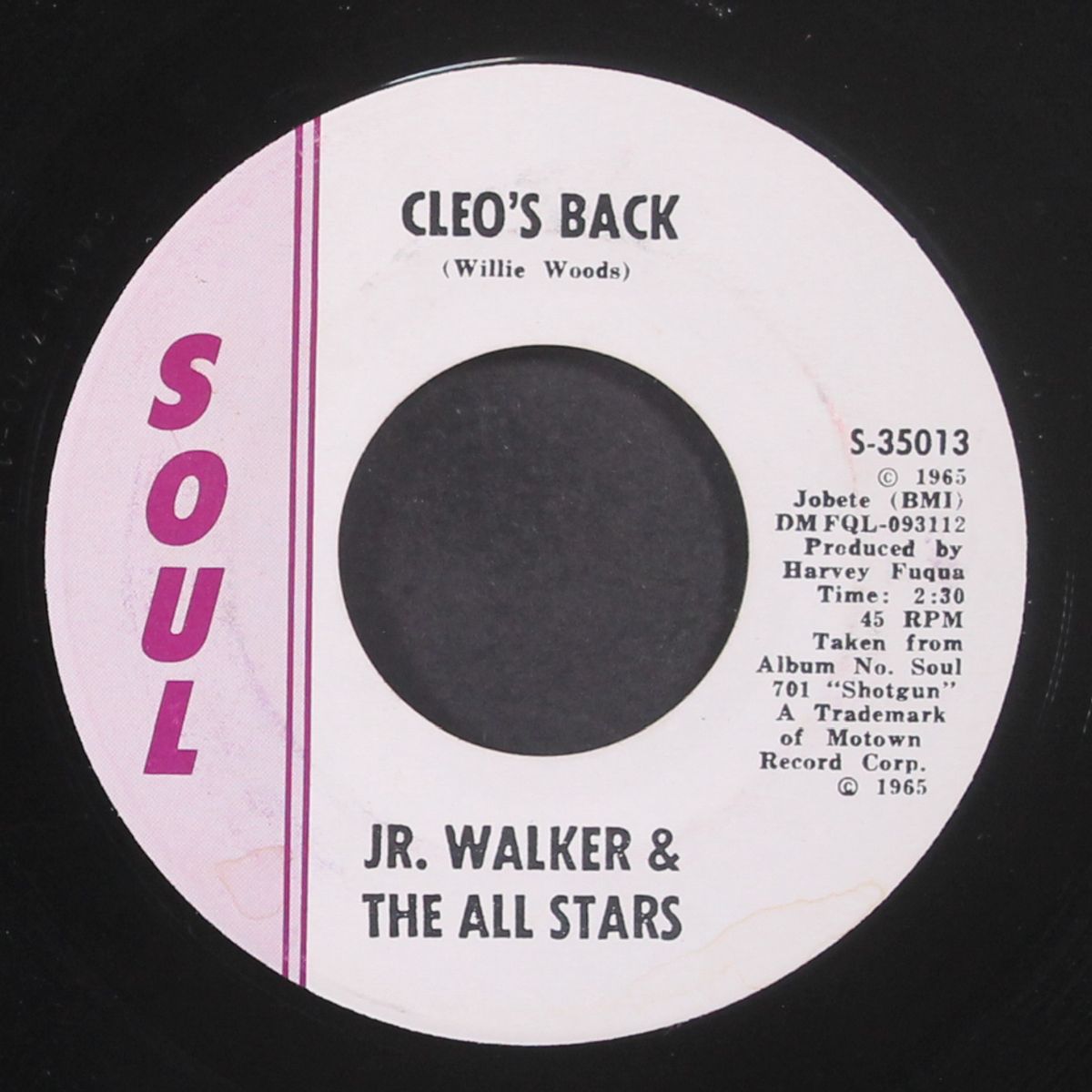 cleo's back / shake and fingerpop by JR. WALKER