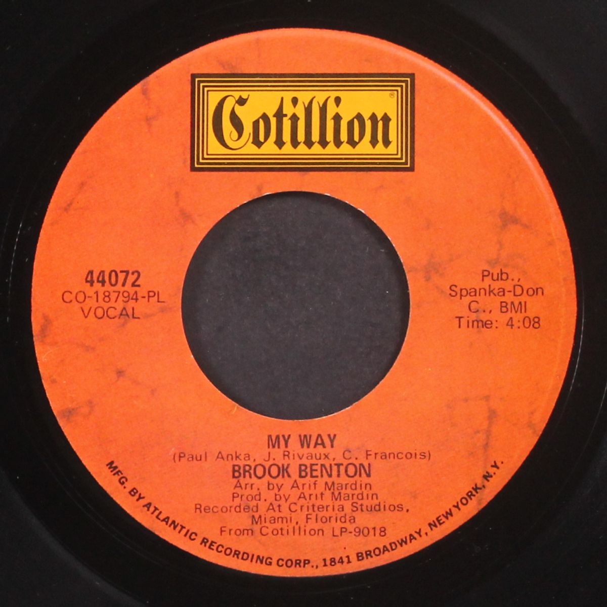 my way / a little bit of soap by BROOK BENTON