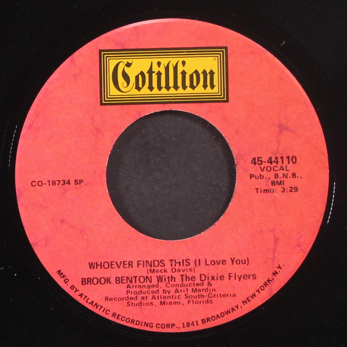 heaven help us all / whoever finds this (i love you) by BROOK BENTON