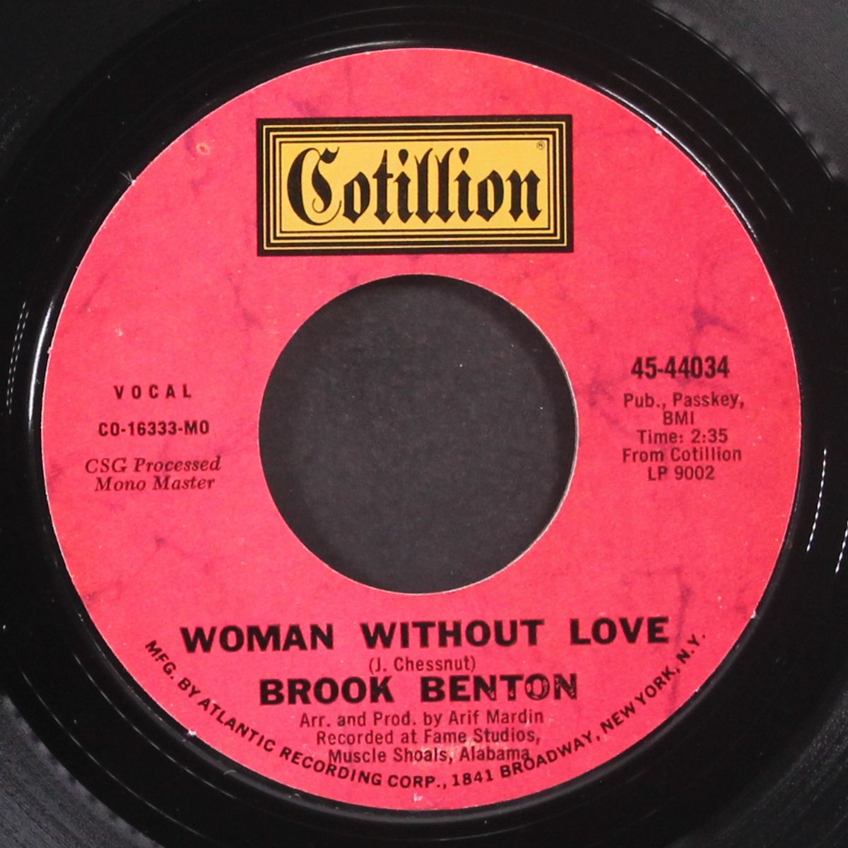 nothing can take the place of you / woman without love by BROOK BENTON