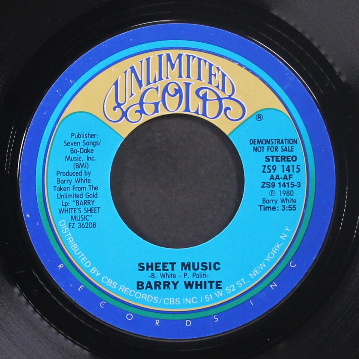 sheet music / same by BARRY WHITE