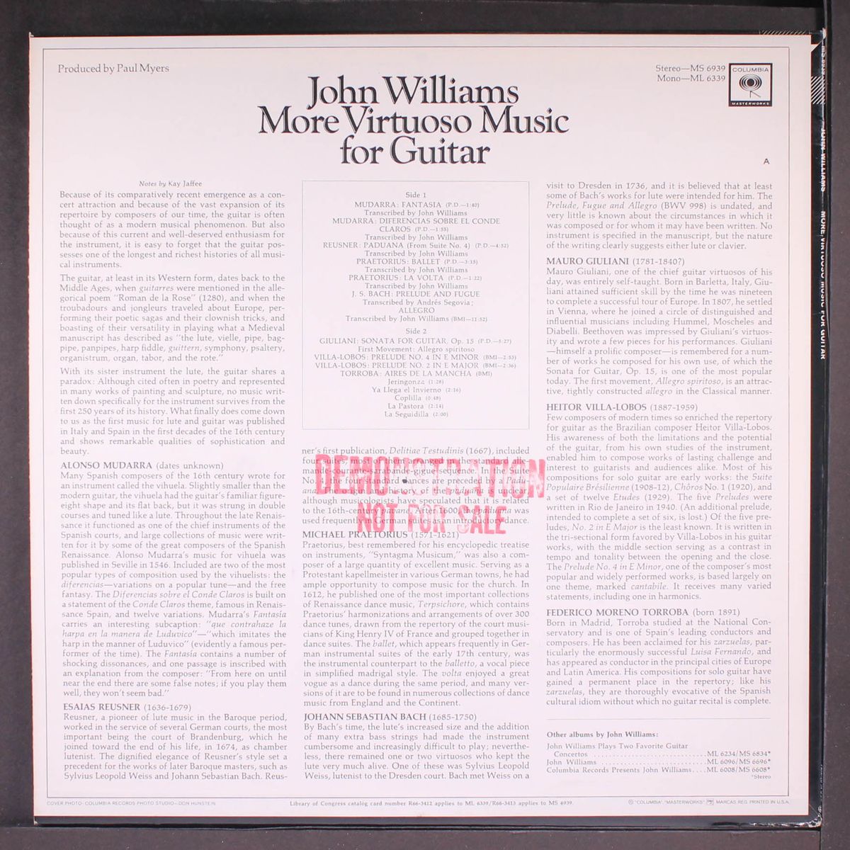 more virtuoso music for guitar by JOHN WILLIAMS