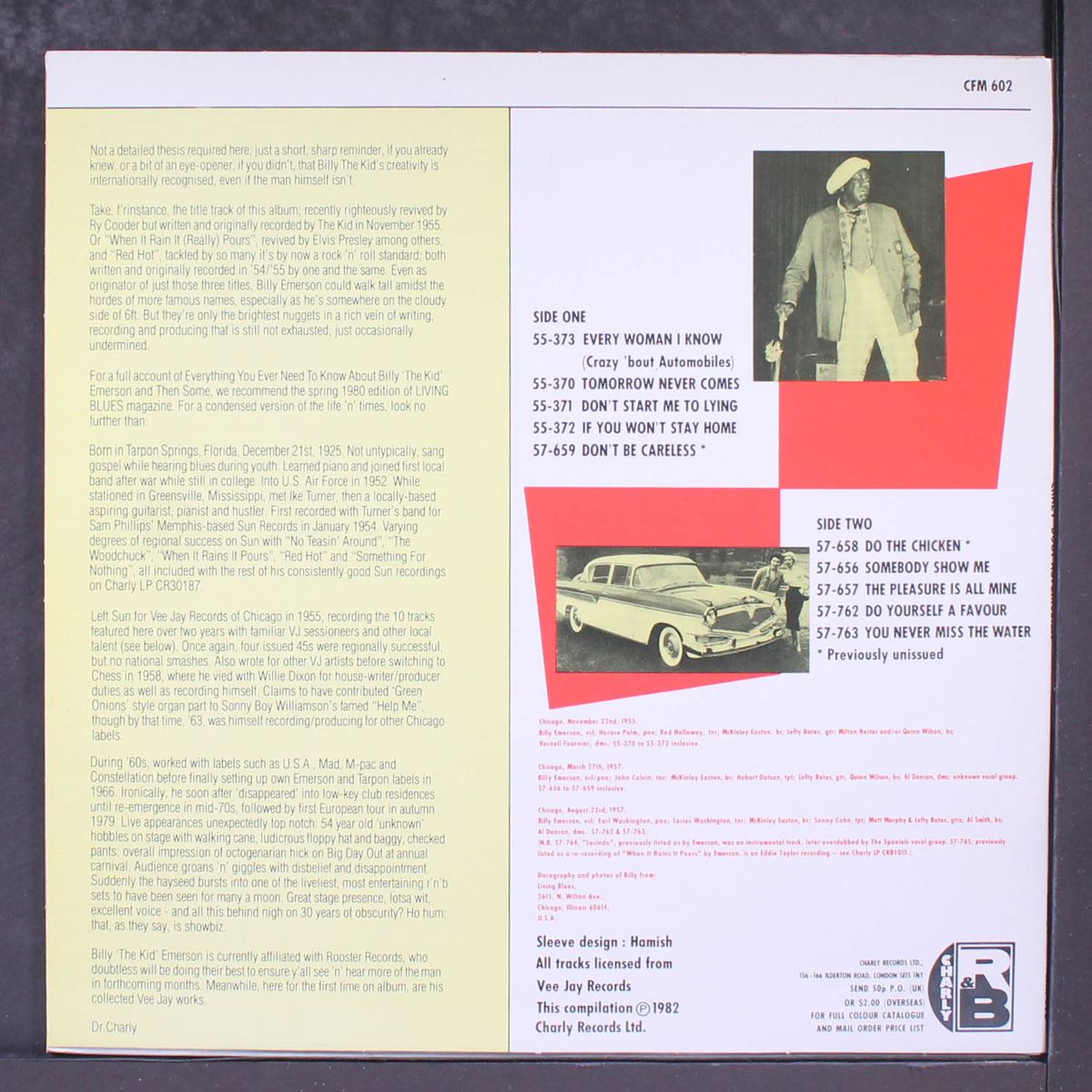 crazy 'bout automobiles by BILLY 'THE KID' EMERSON
