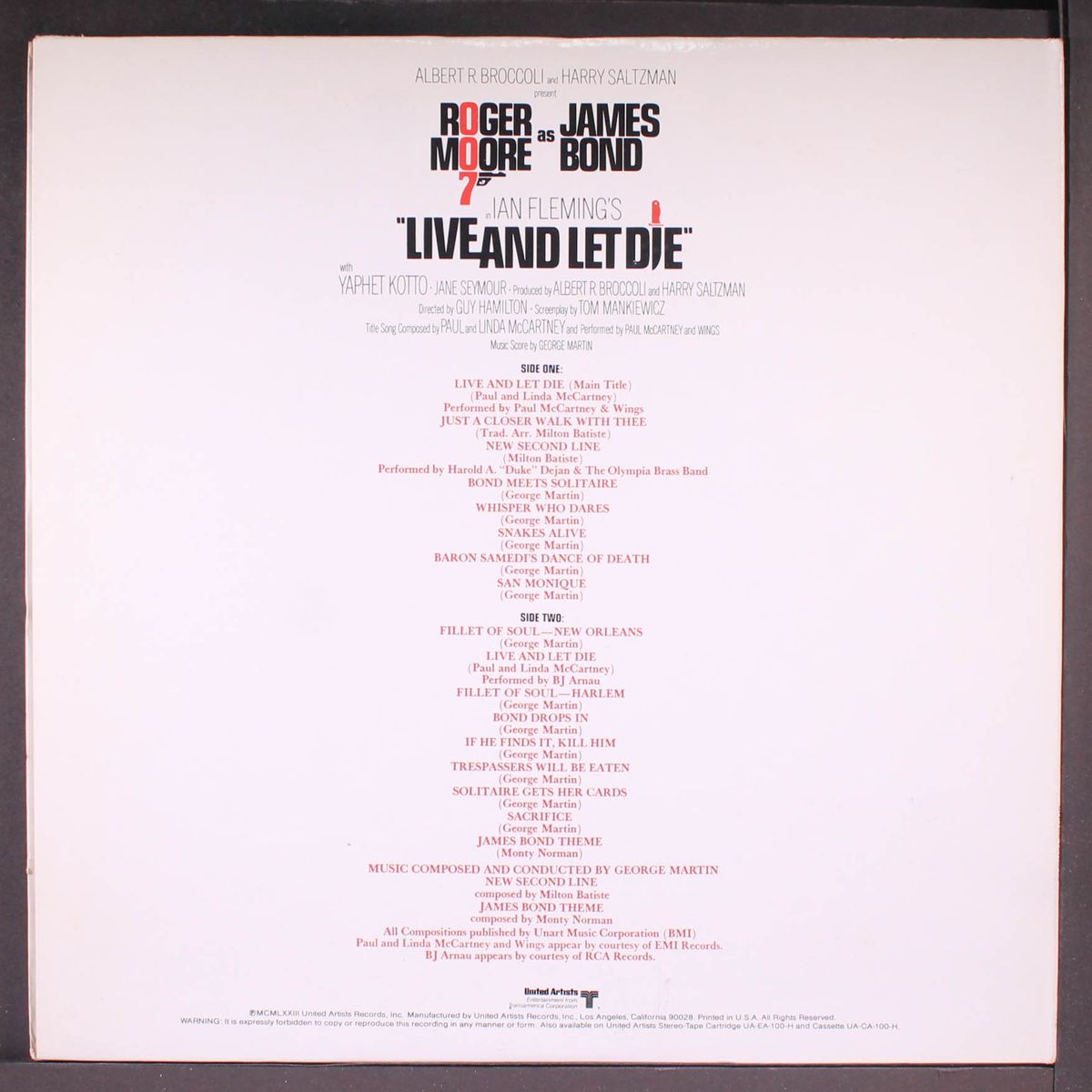 live and let die by SOUNDTRACK