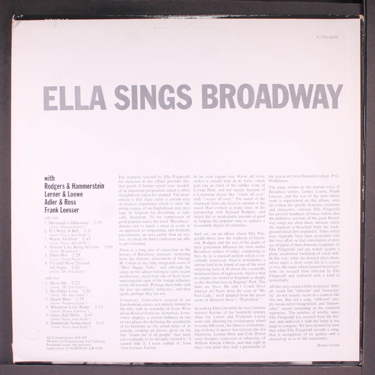 ella sings broadway by ELLA FITZGERALD