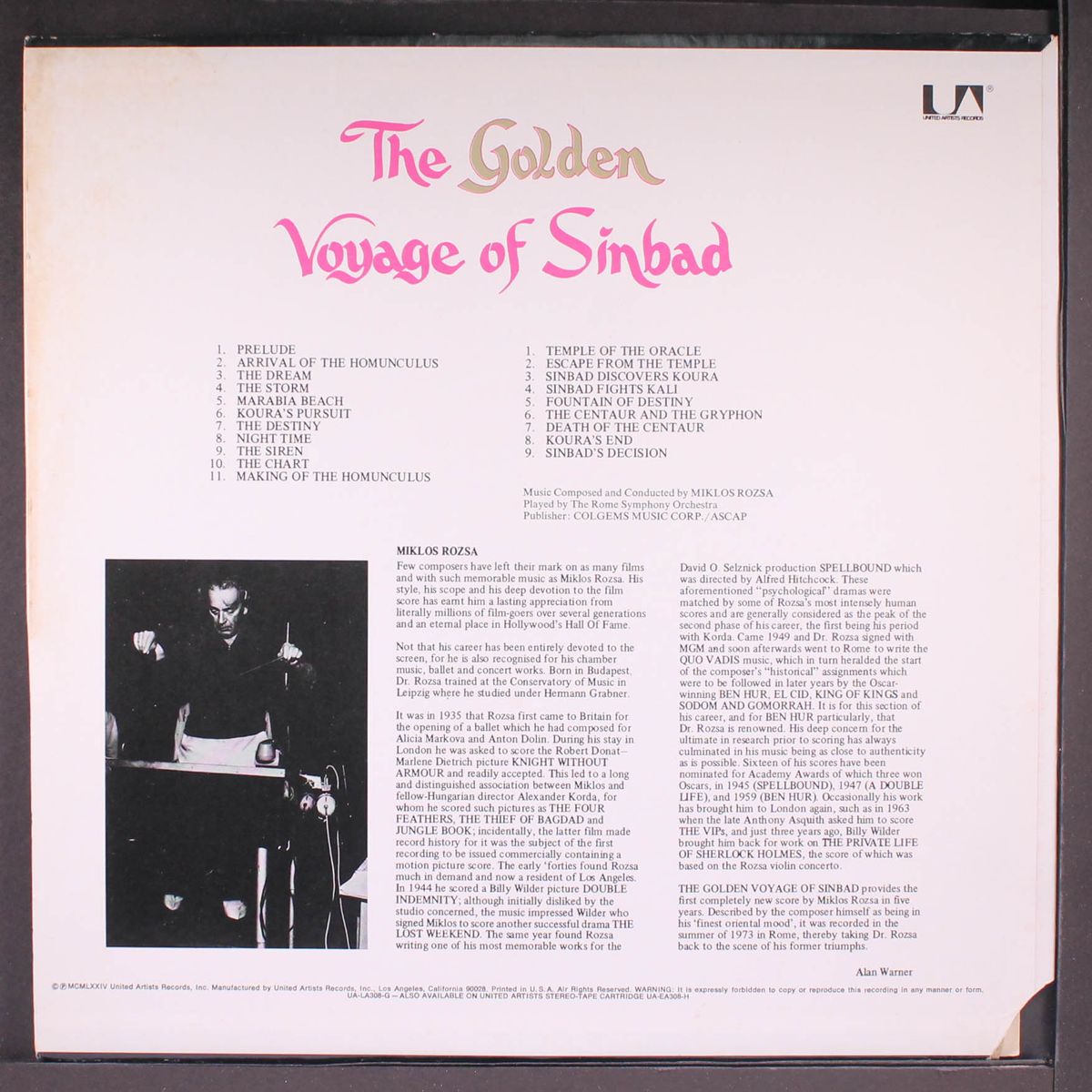 golden voyage of sinbad by SOUNDTRACK