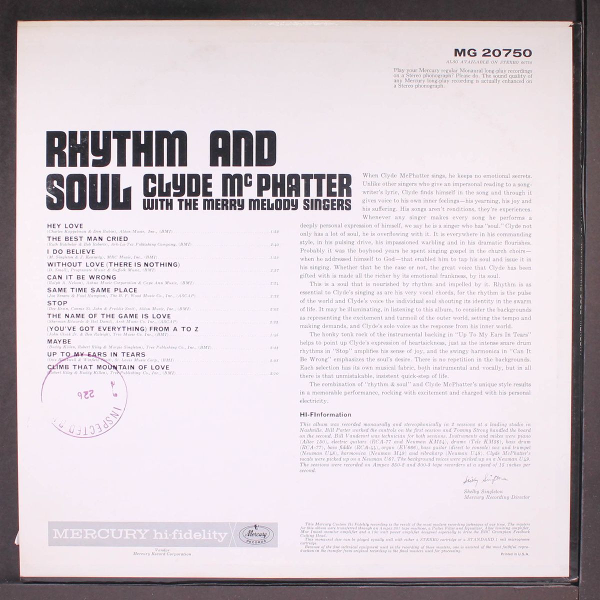 rhythm and soul by CLYDE MCPHATTER