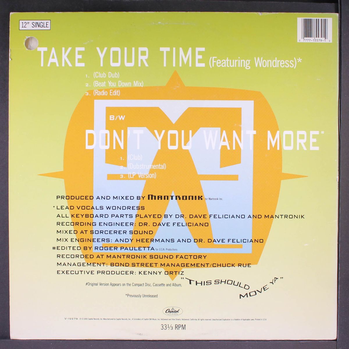 take your time / don't you want more by MANTRONIX