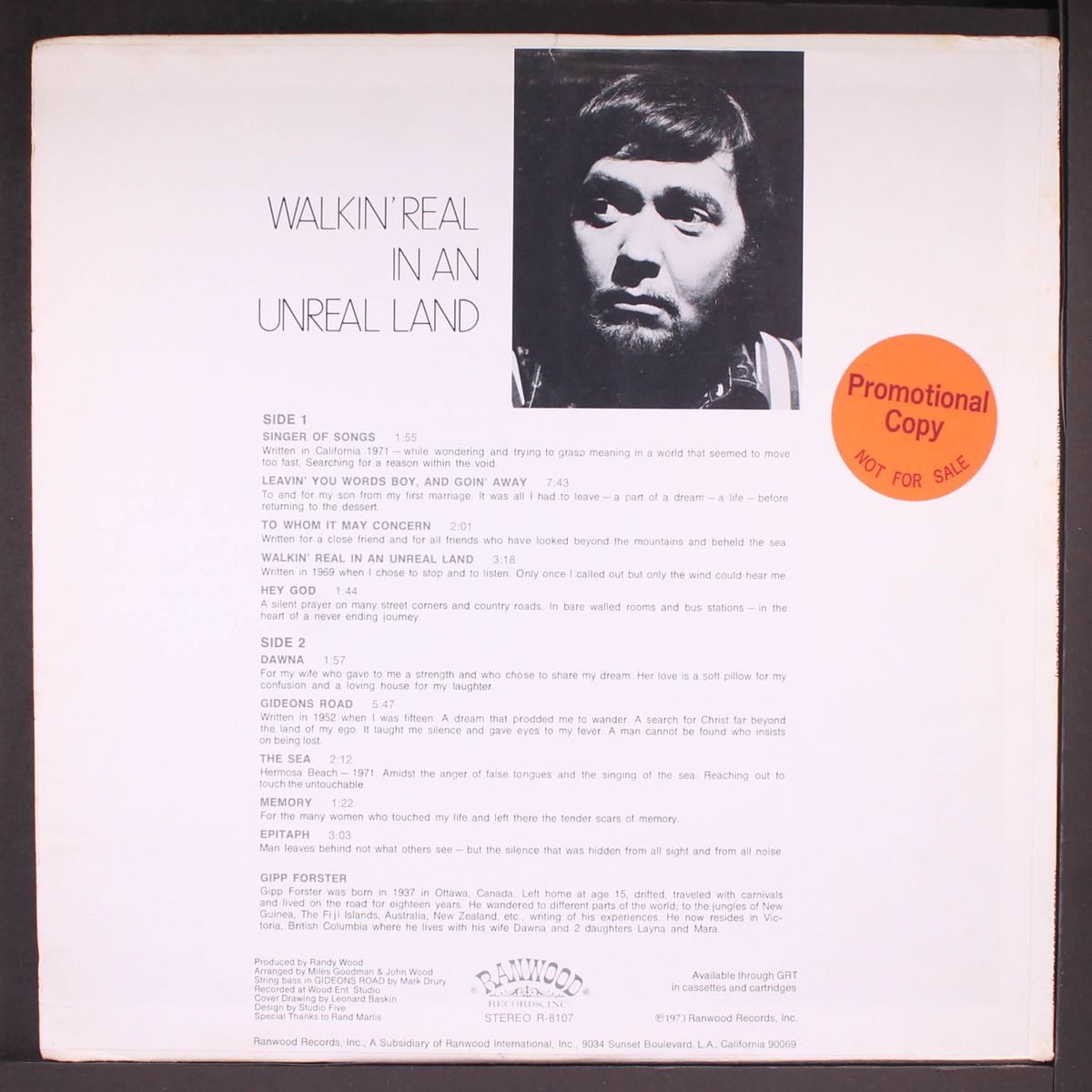 walkin' real in an unreal land by GIPP FORSTER