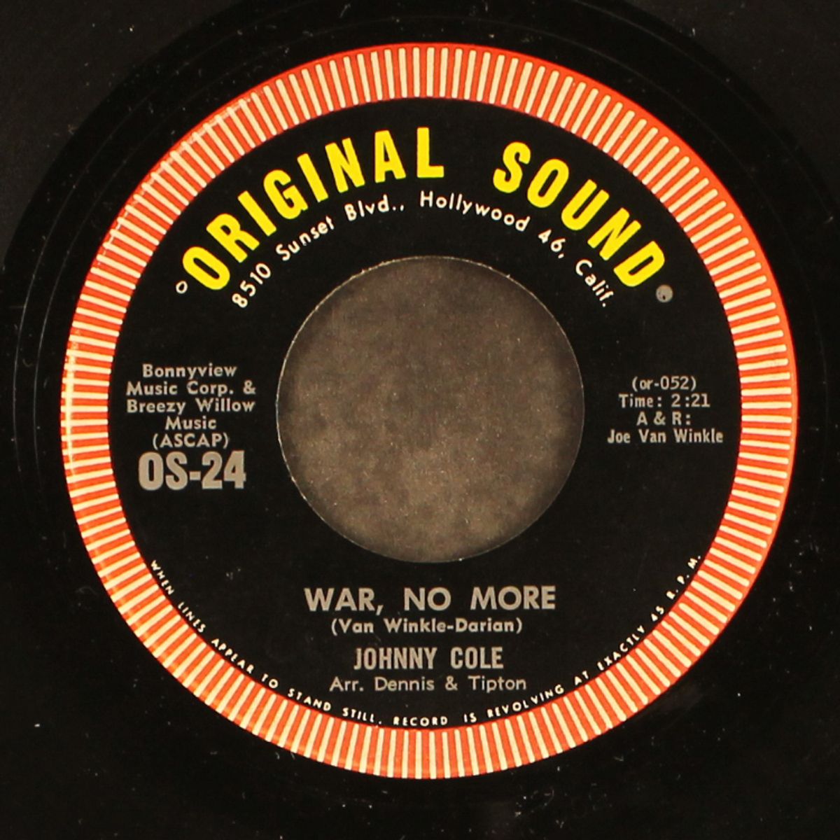 war no more / love of diane by JOHNNY COLE