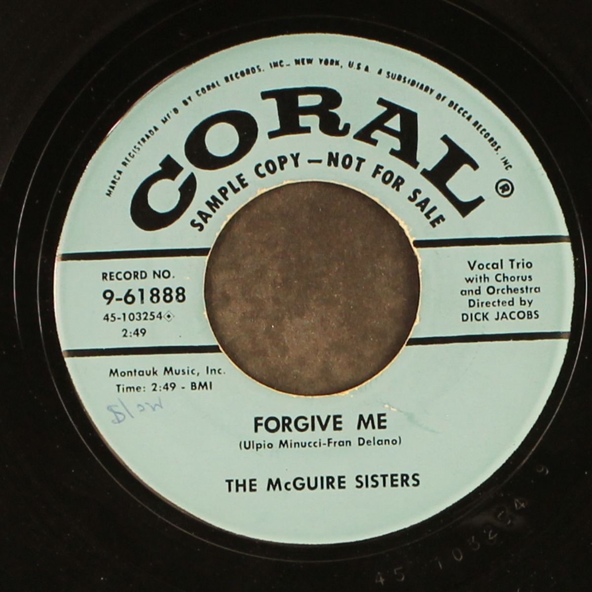 kiss them for me / forgive me by MCGUIRE SISTERS
