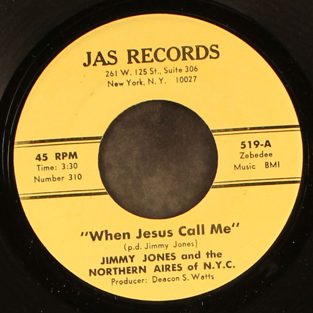 when jesus call me / i believe i\xc3\xa2\xe2\x82\xac\xe2\x84\xa2ll go back home by JIMMY JONES & NORTHERN AIRES OF N.Y.C.